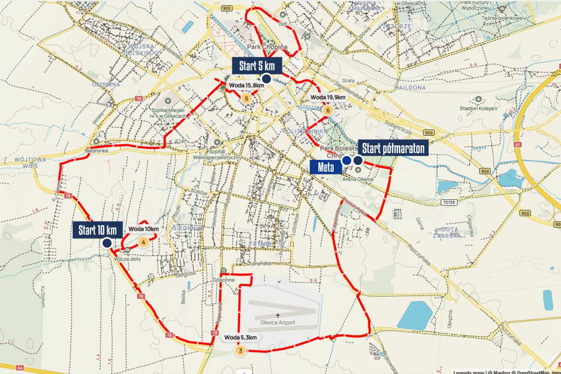 półmaraton Gliwice 2023 trasa